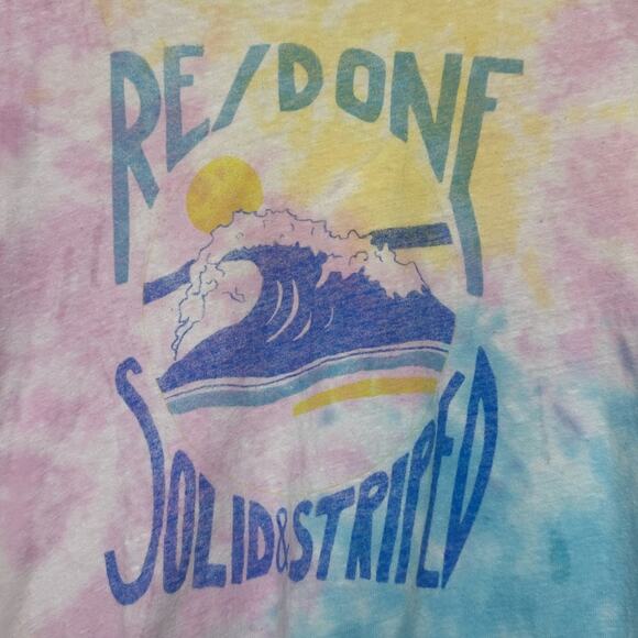 RE/DONE x Solid & Striped Venice Tie Dye Graphic Cotton Tee Womens Medium - Picture 3 of 8